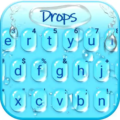 Play Blue 3d Waterdrops Keyboard Theme APK