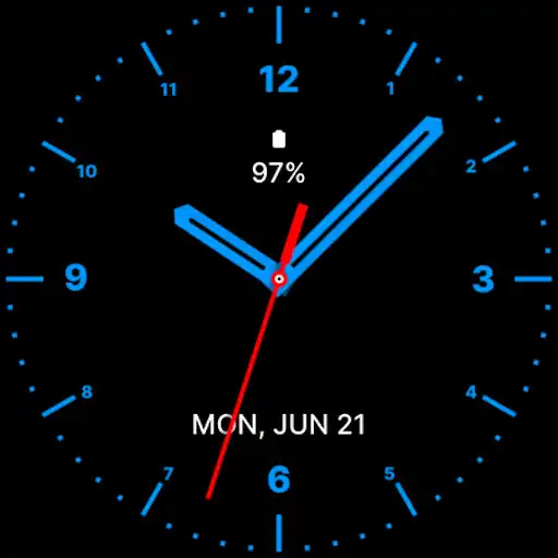 Play Blue Analog Watch Face APK