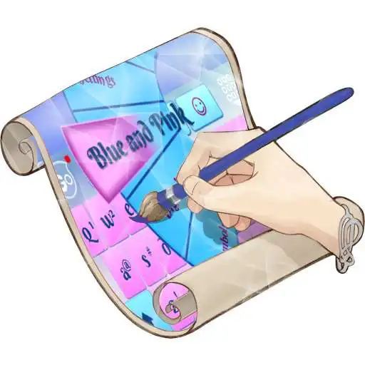 Free play online Blue and Pink Keyboard Skin APK