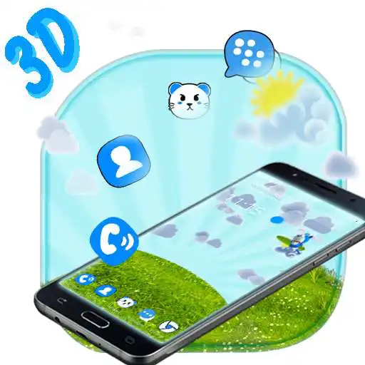 Free play online Blue Cat 3D Mobile Theme  APK