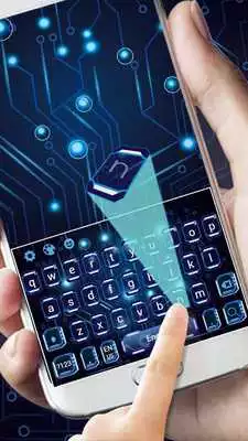 Play Blue Circuit Technology Keyboard Theme