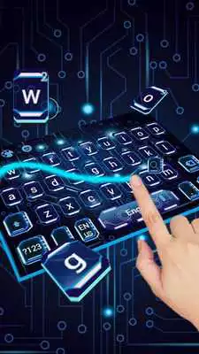 Play Blue Circuit Technology Keyboard Theme