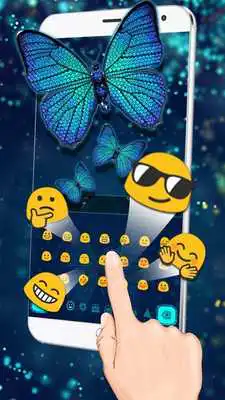 Play Blue Diamond Butterfly Keyboard Theme