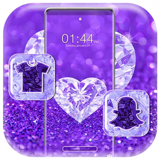 Play Blue Diamond Glitter Theme APK