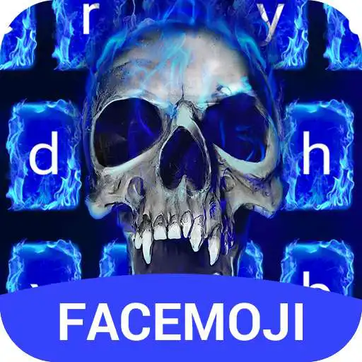 Free play online Blue Fire Skull Emoji Keyboard Theme for Instagram  APK