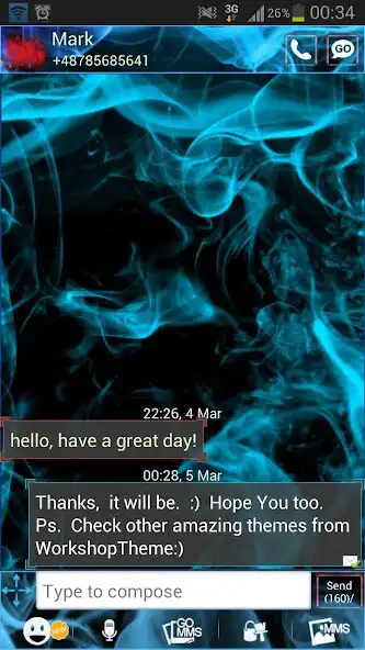 Play Blue Fire Theme GO SMS as an online game Blue Fire Theme GO SMS with UptoPlay