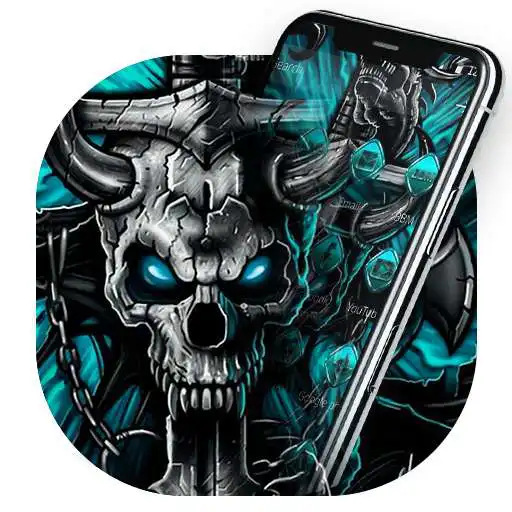 Free play online Blue Flaming Stone Skull Theme Tech Icon Pack APK Free play online Blue Flaming Stone Skull Theme Tech Icon Pack APK