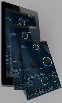 Play Blue floral Poweramp Skin