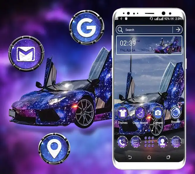 Play Blue Glitter Car Launcher Theme  and enjoy Blue Glitter Car Launcher Theme with UptoPlay