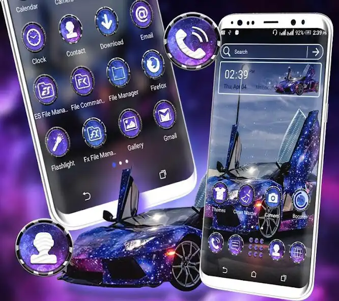 Play Blue Glitter Car Launcher Theme as an online game Blue Glitter Car Launcher Theme with UptoPlay