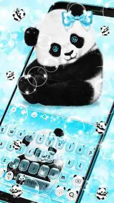 Play Blue Glitter Cute Panda Keyboard