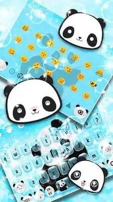 Play Blue Glitter Cute Panda Keyboard