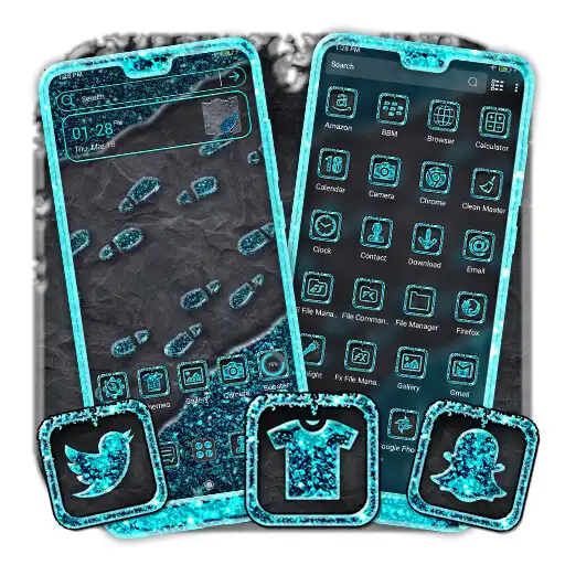 Play Blue Glitter Footprint Theme APK Play Blue Glitter Footprint Theme APK