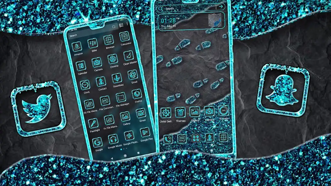Play Blue Glitter Footprint Theme  and enjoy Blue Glitter Footprint Theme with UptoPlay