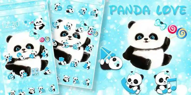 Play Blue Glitter Lovely Panda Theme Play Blue Glitter Lovely Panda Theme