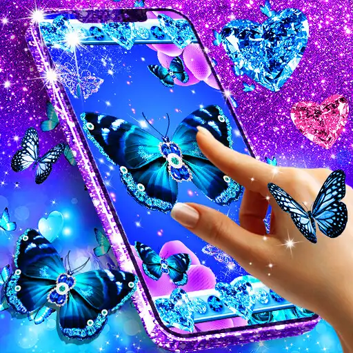 Play Blue glitz butterfly wallpaper APK