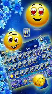 Play blue gold butterfly keyboard theme