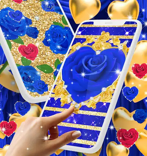 Play Blue golden rose wallpapers  and enjoy Blue golden rose wallpapers with UptoPlay