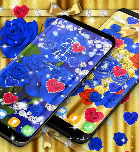 Play Blue golden rose wallpapers as an online game Blue golden rose wallpapers with UptoPlay
