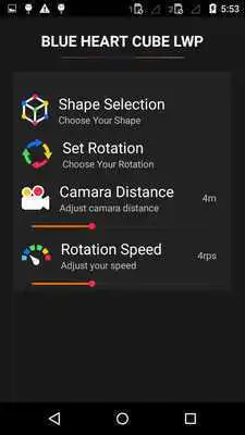Play Blue Heart Cube 3D LWP