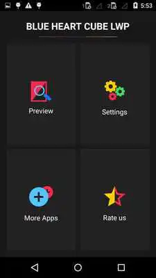 Play Blue Heart Cube 3D LWP