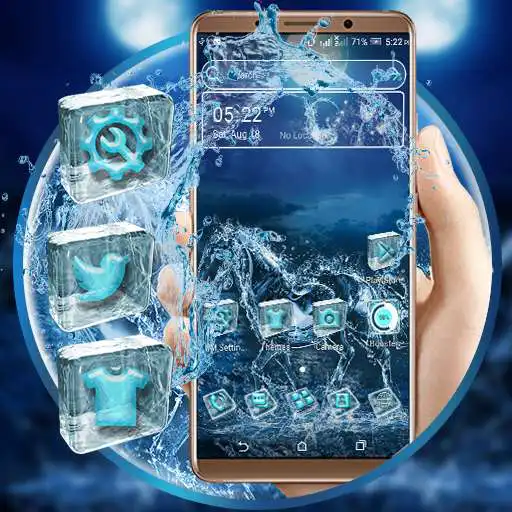 Play Blue Ice Horse Launcher Theme APK