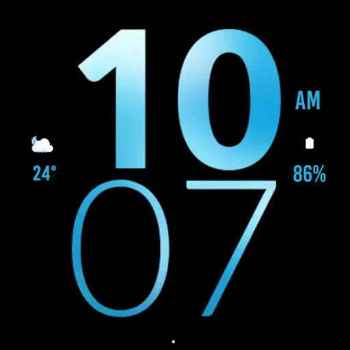 Play Blue Large Watch Face APK