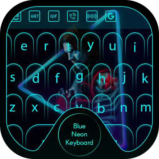 Free play online Blue Neon Keyboard Theme APK