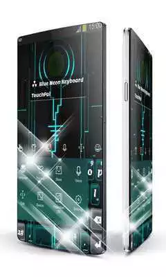 Play Blue Neon Keypad Art