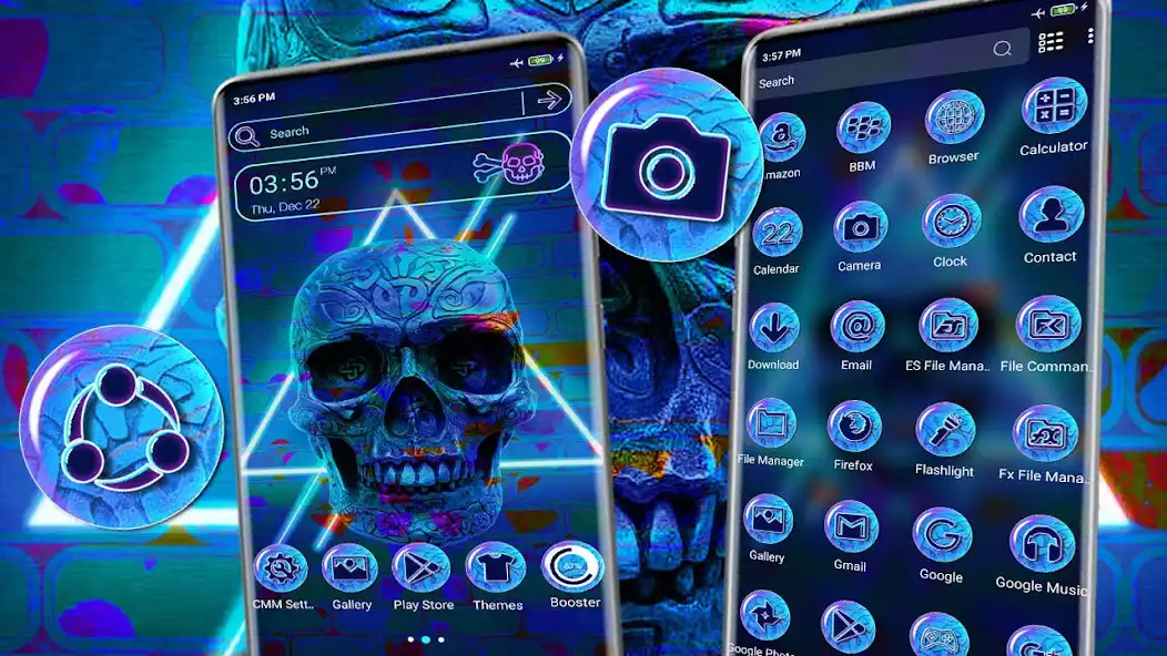 Play Blue Neon Skull Theme  and enjoy Blue Neon Skull Theme with UptoPlay