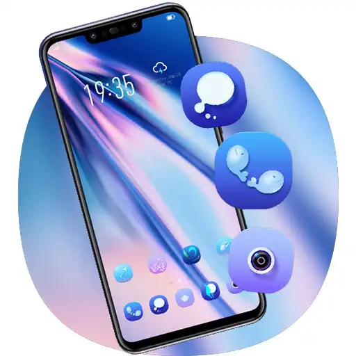 Play Blue purple colorful theme galaxy note 10 launcher APK
