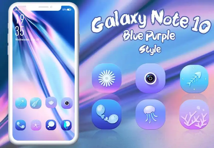 Play Blue purple colorful theme galaxy note 10 launcher  and enjoy Blue purple colorful theme galaxy note 10 launcher with UptoPlay