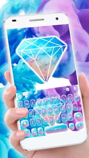 Play Blue Purple Ink Diamond Keyboard Theme  and enjoy Blue Purple Ink Diamond Keyboard Theme with UptoPlay