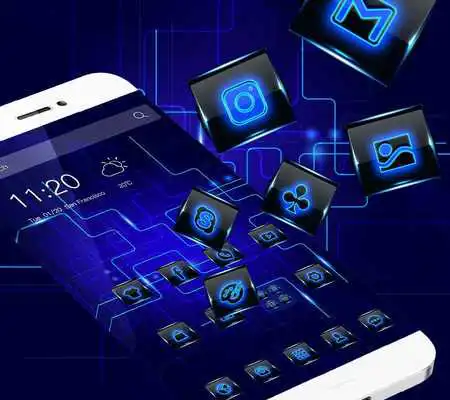 Play blue science and technology theme blue wallpaper Play blue science and technology theme blue wallpaper