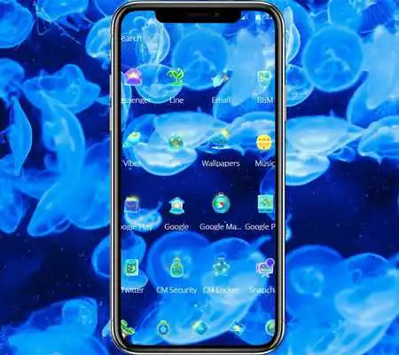 Play Blue sea jellyfish wallpaper
