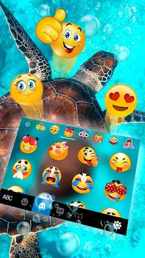 Play Blue Sea Turtle Keyboard Theme as an online game Blue Sea Turtle Keyboard Theme with UptoPlay
