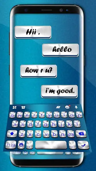 Play Blue Silver Metal Keyboard Background  and enjoy Blue Silver Metal Keyboard Background with UptoPlay