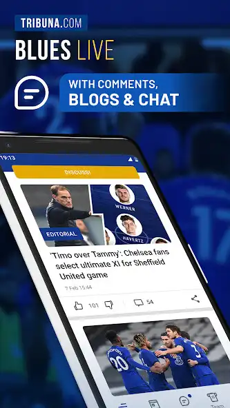 Play Blues Live: Soccer fan app  and enjoy Blues Live: Soccer fan app with UptoPlay