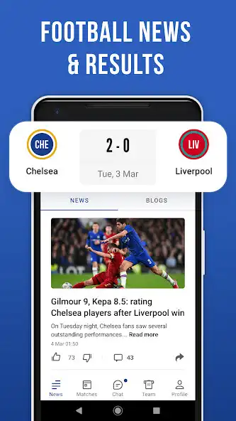 Play Blues Live: Soccer fan app as an online game Blues Live: Soccer fan app with UptoPlay