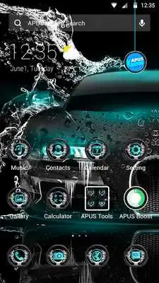 Play Blue Supercar APUS Launcher theme