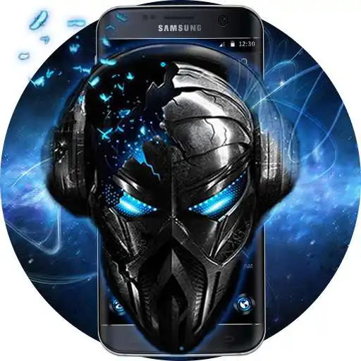 Free play online Blue Tech Metallic Skull Theme APK