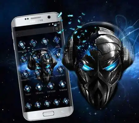 Play Blue Tech Metallic Skull Theme