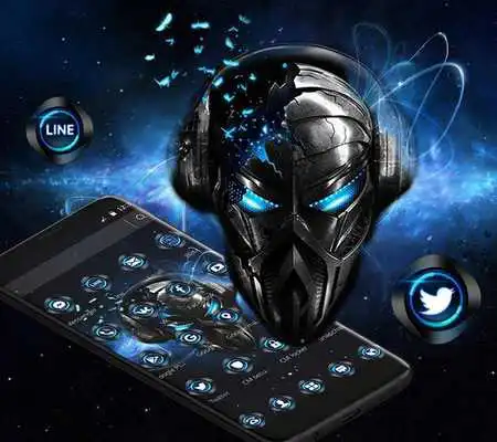 Play Blue Tech Metallic Skull Theme