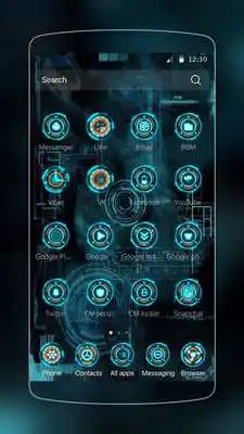 Blue Technology launcher theme online game with UptoPlay