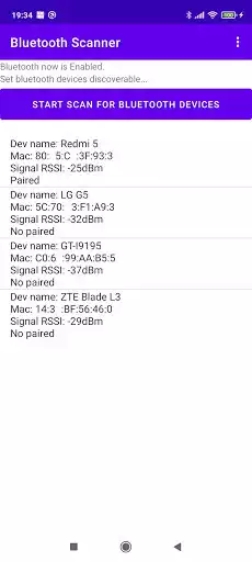 Play Bluetooth scanner