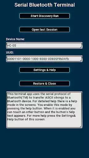 Play Bluetooth Terminal for HC-05 over SPP