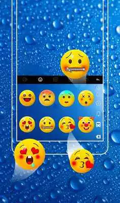 Play Blue Water Droplets Keyboard Theme