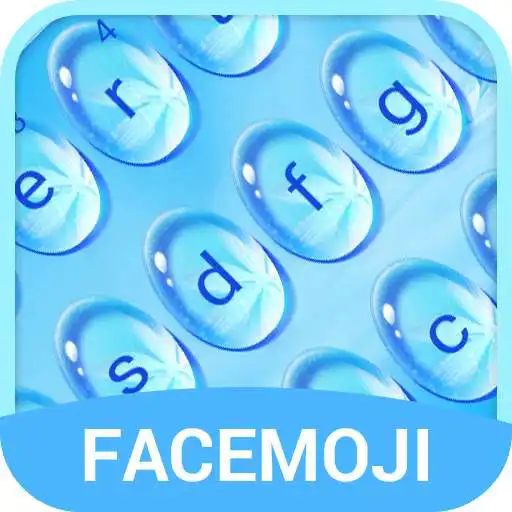 Free play online Blue Water Drop & Rainy Mood Emoji Keyboard Theme  APK