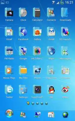 Play Blue Windows 7 GoLauncher Free