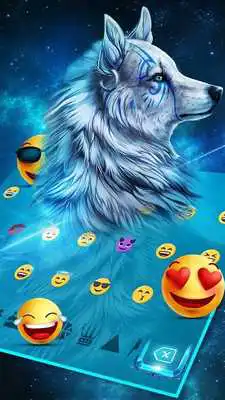 Play Blue Wolf Keyboard Theme